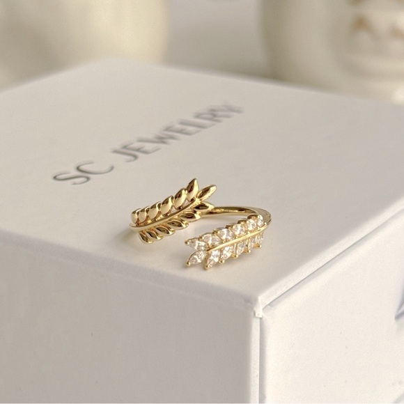 14K Gold Plated Spike Adjustable Ring Waterproof Jewelry - Picture 11 of 14